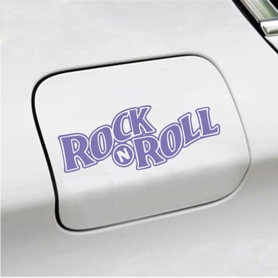 Bumpersticker - Rock N Roll - 5,7 X 14,8 - Paars