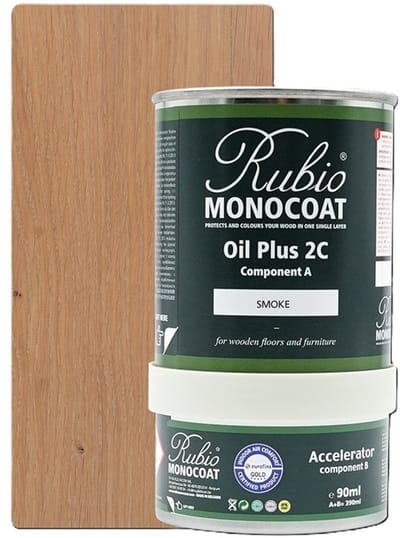 Rubio Monocoat Oil Plus 2C - Ecologische Houtolie in 1 Laag voor Binnenshuis - Smoke, 390 ml (15 m²)