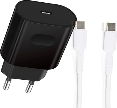 Usb C Adapter 30w + Versterkte usb-C naar usb c Kabel - 1 Meter - GaN - Snel Oplader - UsbC Snellader