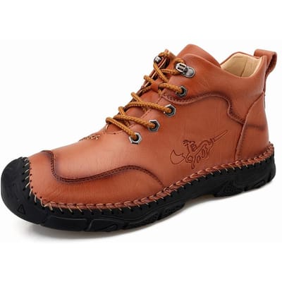 Chaussures montantes décontractées en cuir pour homme, automne et hiver, style britannique sauvage et tendance, grande taille, chaussures d'extérieur 48 marron