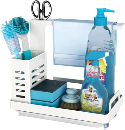 Unyqoos ® Gootsteen Organisatie Oplossing van Roestvrij Staal met Multifunctionele Opbergmogelijkheden voor Keuken en Badkamer