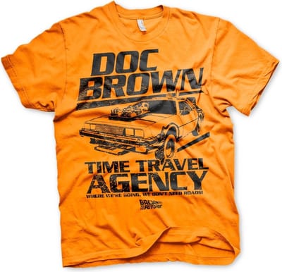 Back to the Future Doc Brown Time Travel Agency T-shirt oranje