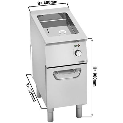 GGM Gastro Elektro Multifunktionsbräter - 400mm - 11,5 Liter - 4,8 kW - 1 Grillbecken fest Zilver