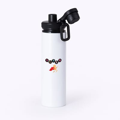Hacebo® - super baby met cape waterfles met draaidop zwart - Baby - super baby - verjaardag - geboorte - baby shower - cadeau - kado - geschenk - gift - water fles - 850ML