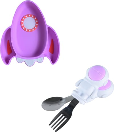 Sproudsy Serviesset Space - Kinderservies - Kraamcadeau - Baby - 2-delig - Lilac