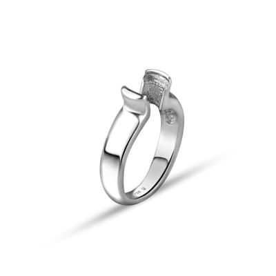 Quiges - 925 Zilver Eligo Ring voor verwisselbaar 8 mm Rond Zirkonia - Maat 16 - NER00616