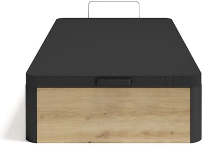 Vente-unique Bedbodems met opbergruimte 90 x 190 cm - Licht natuurlijk en zwart - NAMOSI van YSMÉE