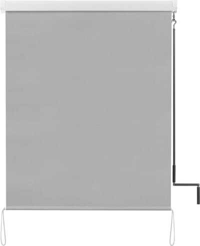 Happyment Rolgordijn met crank - Grijs - 140x240cm - Rolgordijnen verduisterend - Luxaflex - Waterafstotend - Isolerend - Zonder of met boren - Voor balkon