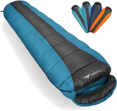 Slaapzak Mummie - Outdoor slaapzak - Kamperen en reizen - Waterdicht en ultralicht - Voor volwassenen - Saffier blauw
