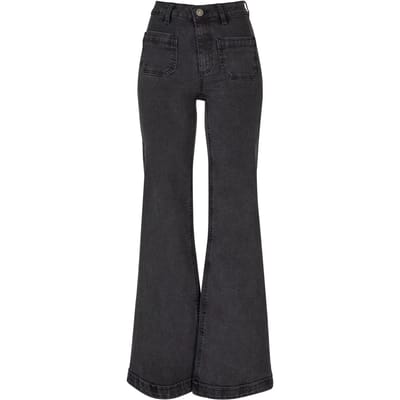 Urban Classics Ladies’ Vintage Flared Denim Jeans Jeans zwart W27L33