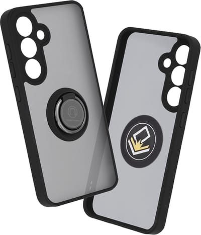 Hoesje geschikt voor Samsung Galaxy S24 - Techsuit Glinth Back Cover met ring en magneet - Zwart