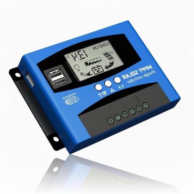 12 V/24 V MTTP Zonne-energie Laadregelaar Zonnepaneel Batterijlader Intelligente Regelaar met Dual USB-poort LCD-scherm Overstroombeveiliging voor Thuis-,Industrieel-en Commercieel Gebruik (blauw, 50A)