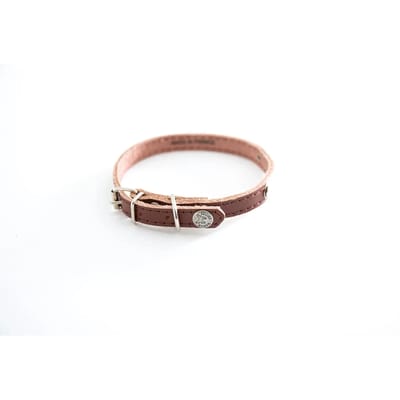 Dogen halsband met stiksels en naamplaatje Martin Sellier