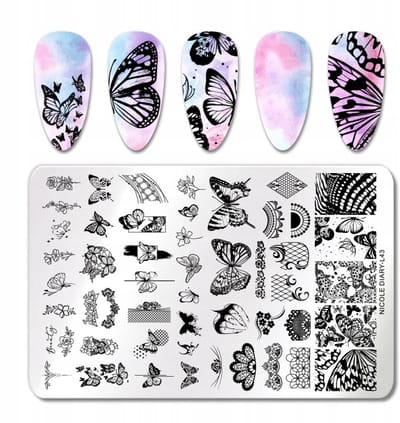 Frezarkowo NicoleDiary Serie - Nagel Stempelplaat - Motieven - 14,5 x 9,5 cm - Herbruikbaar
