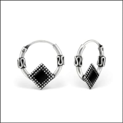 Aramat Jewels | Oorringen | 925 Zilveren Bali Oorringen Geoxideerd - Etnisch Design | 12mm / Geldermalsen | |2mm | Zilver | Kinderen, Volwassenen | Verkleurd niet