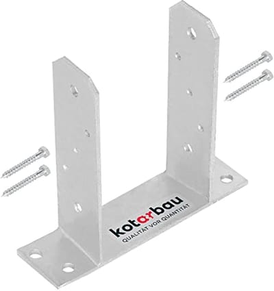 KOTARBAU® Paalhouder, Paalvoet, TT, Paaldrager, Verzinkt Staal, 120 mm, Zilver, Paalsteun, om te Schroeven, voor Houten Palen, voor Tuin
