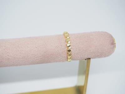 Hartjes ring met steentjes | goud gekleurd | maat 16