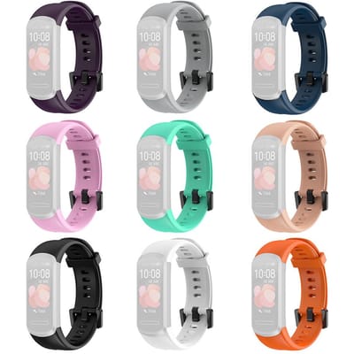 Bracelet de montre de remplacement en silicone souple pour Huawei Band 4 bleu nuit