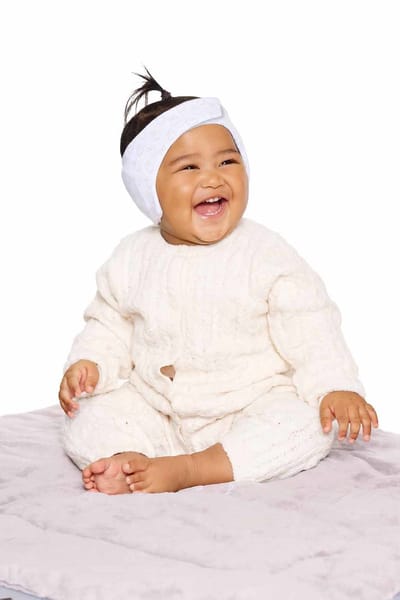 Dooky x nijntje Baby Gehoorbescherming – Zachte Verstelbare Hoofdband – 6-12 Maanden - Wit – Oeko-Tex Katoen – Licht & Comfortabel