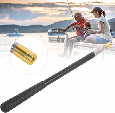 PolyGen Large Fish Landing Tool Handle strekt zich uit van 40 cm tot 150 cm, een telescopisch visnethandvat dat een roestvrijstalen kop accepteert via een 8 mm schroef