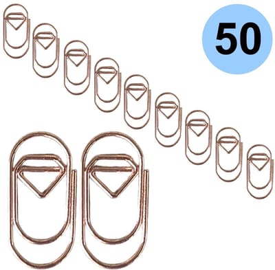 Fako Bijoux - 50x Mini Paperclip Diamant Rosé Goud - Rosé Goudkleurige Diamantjes Paperclips - Clip Diamond Rosé Goud - Sluitclip - Paperclip - Papierklem - Cadeauverpakking - Trouwen - Geboorte - 50 Stuks