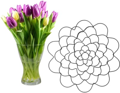 BRENZOOS- Bloemenarrangementhouder 12,7 cm - Bloemenrooster - Bloemenkikkerorganizer - Zwart - Duurzaam - Modern design - Bloemenhouder