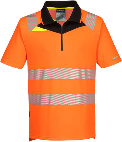 Portwest DX4 Hi-Vis polo K/M DX412 - Oranje/Zwart - L