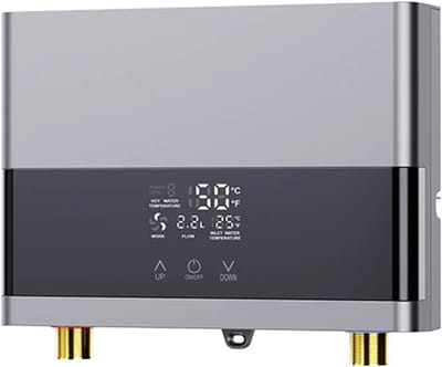 Elektrische Boiler - Directe Verwarming Water - Snel Warm Water - LCD Temperatuurdisplay - 220*178*60mm - Zilver