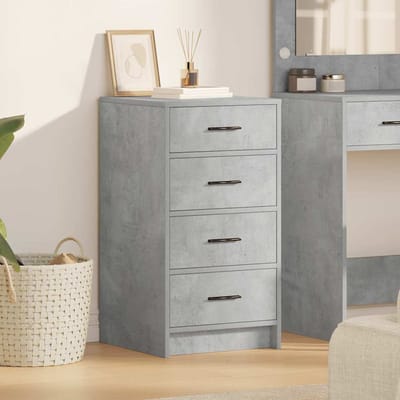 vidaXL - Dressoir - Betongrijs - 40 - x - 41 - x - 75 - cm - Bewerkt - hout