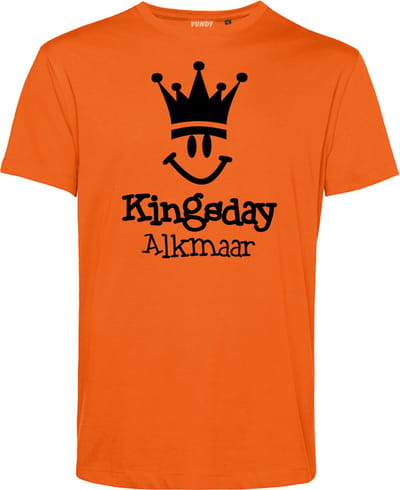 T-shirt Alkmaar Smiley | Oranje | maat XS
