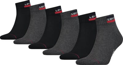 Mid cut sportwear logo 6-pack – Black grey – 39-42