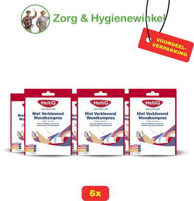 Heltiq - Niet Klevend Wondkompres - 6 x 10 stuks - 5 x 5 cm - Voordeelverpakking