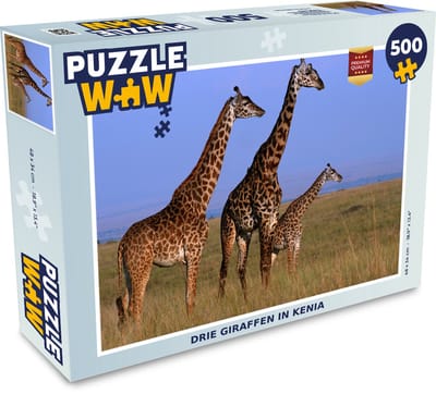 Puzzel Drie giraffen in Kenia - Legpuzzel - Puzzel 500 stukjes