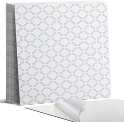 Coloray Wandpanelen Zelfklevend - Geometrisch patroon met ovalen Zelfklevende Wandpanelen - 50 cm x 50 cm - Wit Wandpaneel PVC - 4 stuks - Mozaïeken Wandpanelen Zelfklevend - Wandpaneel Keuken - Wandpanelen Badkamer