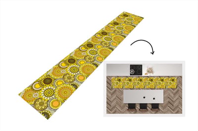 Keukenloper - Loper keuken - Zonnebloem - Patronen - Geel - 300x50 cm - Keukenloper vinyl