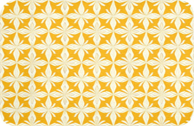 Badmat 60x40 cm - Antislip - Patroon - Retro - Geel - Badmatten voor badkamer - Badkamermat - Douchemat - Badkamer mat