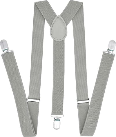 Fako Fashion - Heren Bretels - Dames Bretels - Effen - 100cm - Lichtgrijs