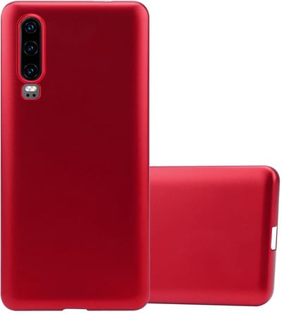 Cadorabo Hoesje geschikt voor Huawei P30 in METALLIC ROOD - Beschermhoes gemaakt van flexibel TPU silicone Case Cover