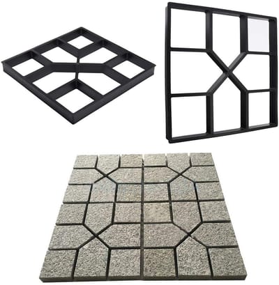 Beton Mallen - Oprit Steen - Tuinpad Maken - Geometrisch Patroon - 40x40cm - Zwart