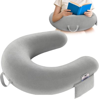 Lees Kussen - Armsteun Kussen - Ontspannen Lezen - Ergonomisch Verplaatsbaar - 40x34x10cm - Grijs