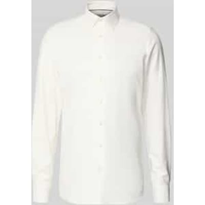 OLYMP Level 5 body fit overhemd - mouwlengte 7 - twill - lichtbeige - Strijkvriendelijk - Boordmaat: 42