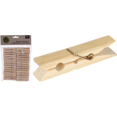 Bamboe - Wasknijpers - 60 Stuks