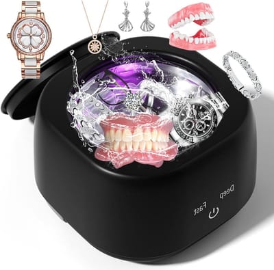 Ultrasone Reiniger - Sieraden Reiniger - Snelle Schoonmaak - Hoge Frequentie Trillingen - 255ML Capaciteit - Zwart