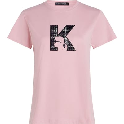 Karl Lagerfeld K Boucle T-shirt Pink Nectar Taglia: M | Maglie Sportivi Outlet | Donna | Rosa