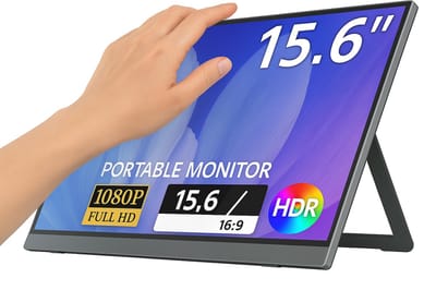 Draagbare LCD-Monitor - Draagbare Monitor Met Touchscreen - Ultradunne 15.6Inch 1920*1080P IPS Monitor - Full HD - Met Standaard - HDMI Portable Gaming Monitor - Zakelijke Draagbare Mini Laptop - Zwart