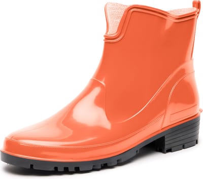 Ladeheid LA-LMG-930-Elke Dames Regenlaarzen - Rubber - Enkelhoogte - PVC - Waterdicht – Oranje – 38