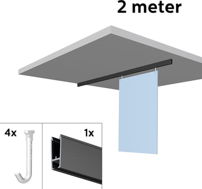 Artiteq Schilderij Ophangsysteem All-in-one Xpo Rail Zwart Twister Hook