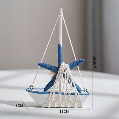 Mediterrane Stijl Zeilboot Decoratie Decoratie Entree Tafelblad Boekenplank Ornamenten Oceaanstijl Thema Bruiloft Podium Props gray