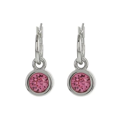 Biba Hang Oorbellen met Swarovski Steentje Rose