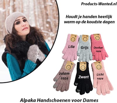 Alpaka Handschoenen voor Dames - Hou je Handen Heerlijk Warm-Zwart